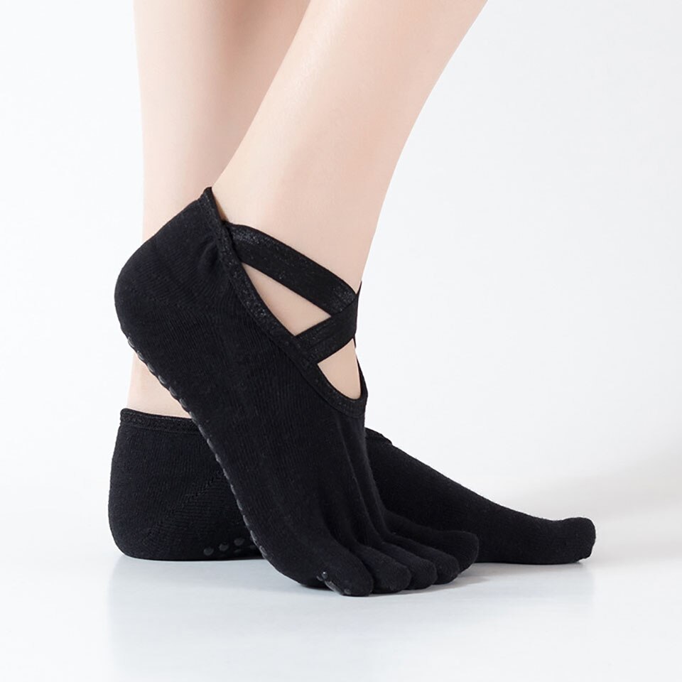 KoKossi Lace Split Toe Yoga Socks Skin-friendly Breathable Non-slip Sweat-wicking Quick-drying Non-pilling Yoga Sports Socks
