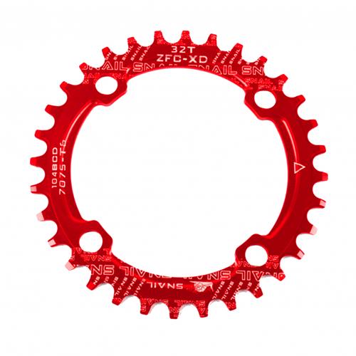 Round/Oval 104BCD 32T 34T 36T 38T Narrow Wide Single Chainring for Bicycle Bike: Red Round Plate / 32