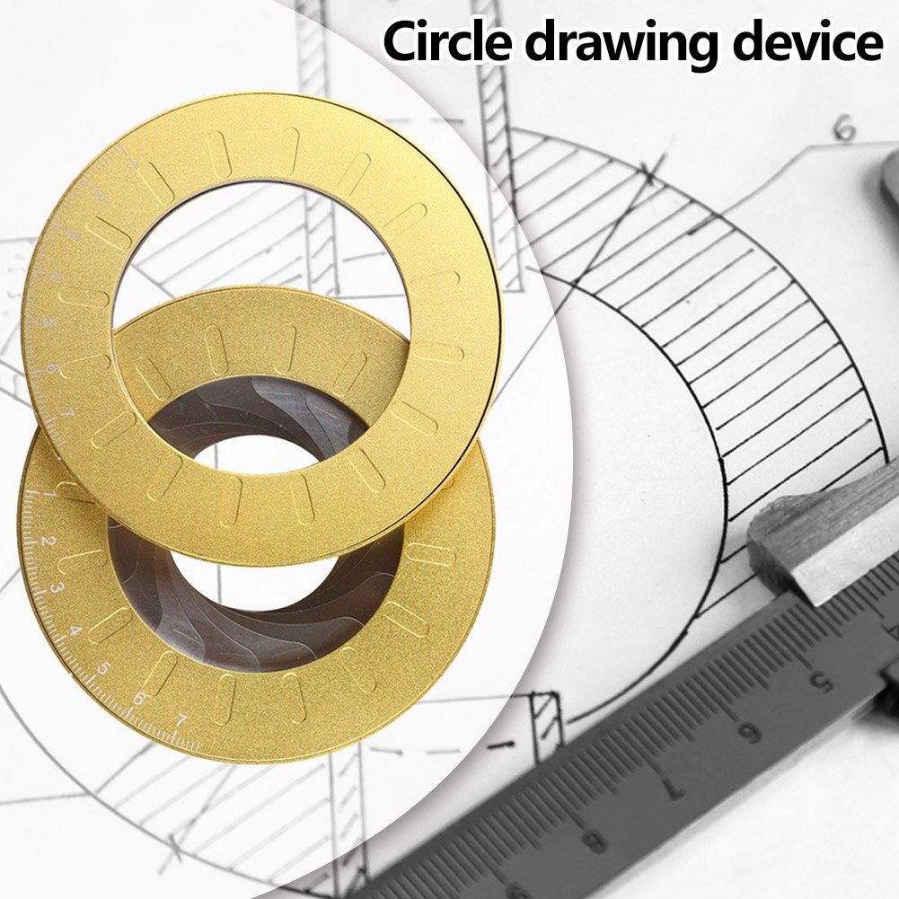 1pc Adjustable Circle Drawing Ruler Measuring Tool Round Stainless Steel Compass Circle Drawing Tool