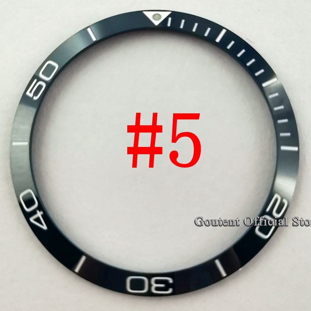 Goutent 39.2mm horlogebezel inzetstuk blauw/zwart/groen keramische bezel ring herenhorloges vervangende accessoires: Groente