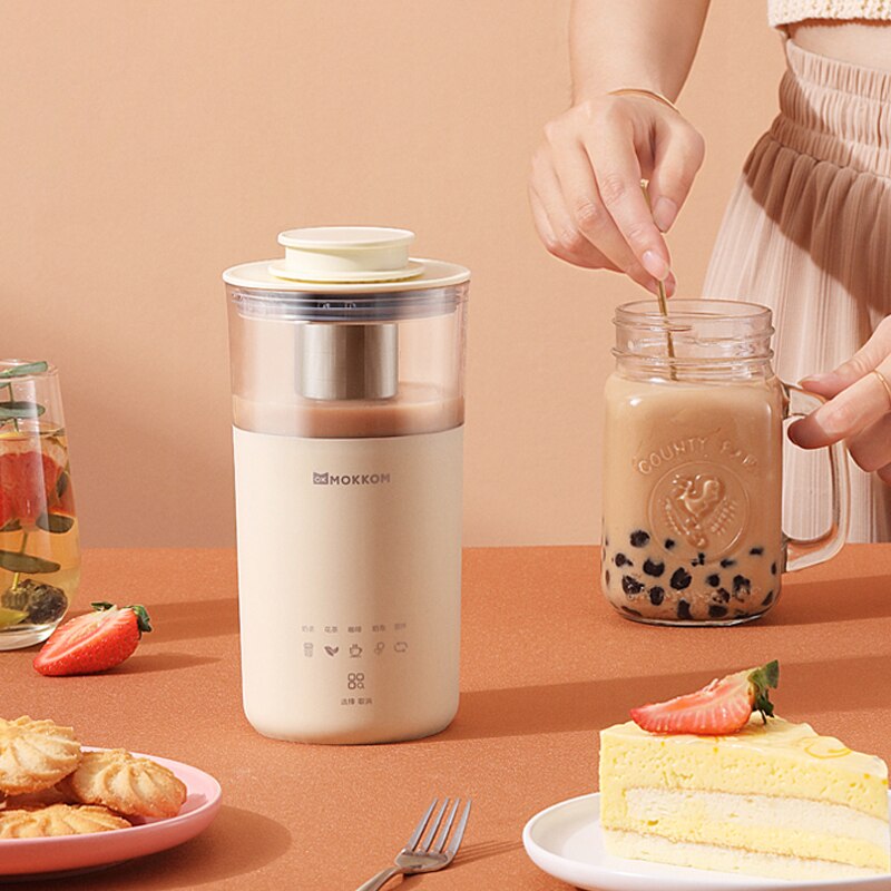 5 In 1 Draagbare Elektrische Koffiezetapparaat Multictional Melk Thee Machine Melkopschuimer Automatische Thee Maker Diy Melk Thee Kantoor 350Ml