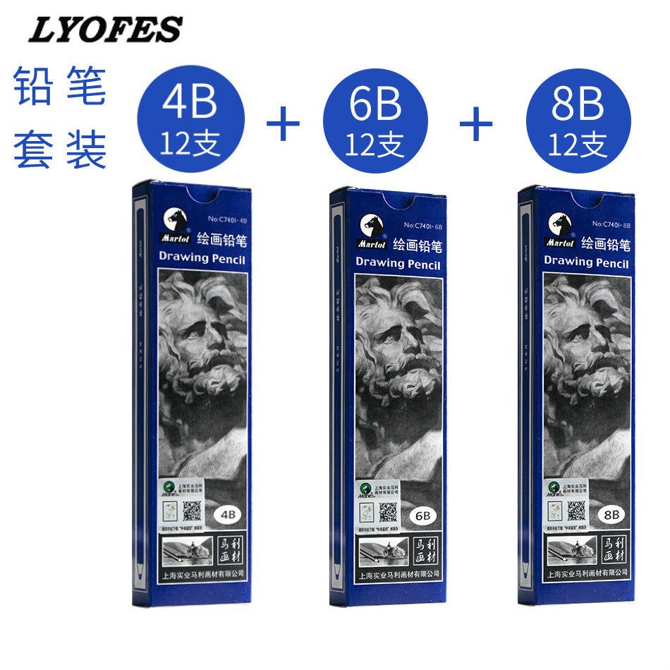 12 pcs/set Sketch Drawing Pencil Set HB 2B 6H 4H 2H 3B 4B 5B 6B 10B 12B 1B Painting Pencils Stationery Supplies: 4B 6B 8B
