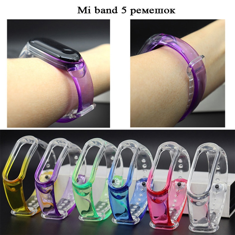 Transparante Armband Voor Xiaomi Mi Band 5 Sport Band Horloge Siliconen Polsband Voor Xiaomi Mi Band 5 Armband Miband 5 Band