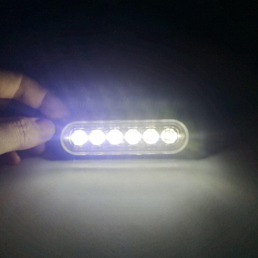 4 st 12v 6 led-lampor bärnstensfärgad / röd / vit / blå bil släpvagn motorcykel sidomarkeringsljus svängljus indikatorlampa: 4 st vit