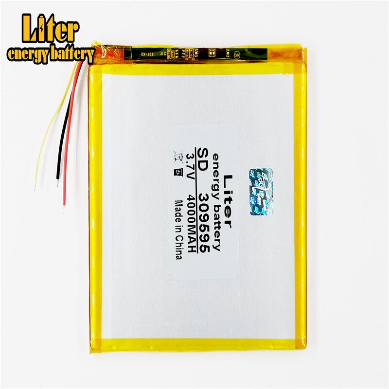 3 Lijn Li-Ion Batterij Voor Tablet Pc 7 Inch 8 Inch 9Inch Tablet Batterij Innerlijke 309595 3.7V 4000mah