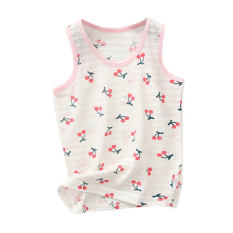 Zomer Meisjes Bloemen Tanks Mouwloze Tops Kids Kleding Katoen Printing Vest Baby Tiener Singlets Kinderen: 5 / 2-3Y