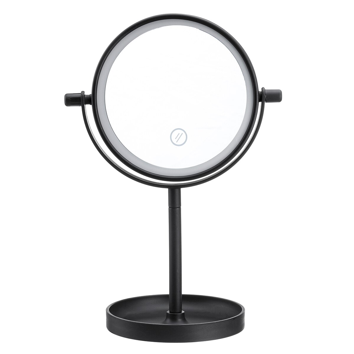 Portable 360 ° Rotatif Miroirs De Maquillage Vanité Lampe de Table D'écran Tactile de Miroir De Maquillage Beauté Remplir Lumière Visage Miroirs Avec LUMIÈRE LED: Black