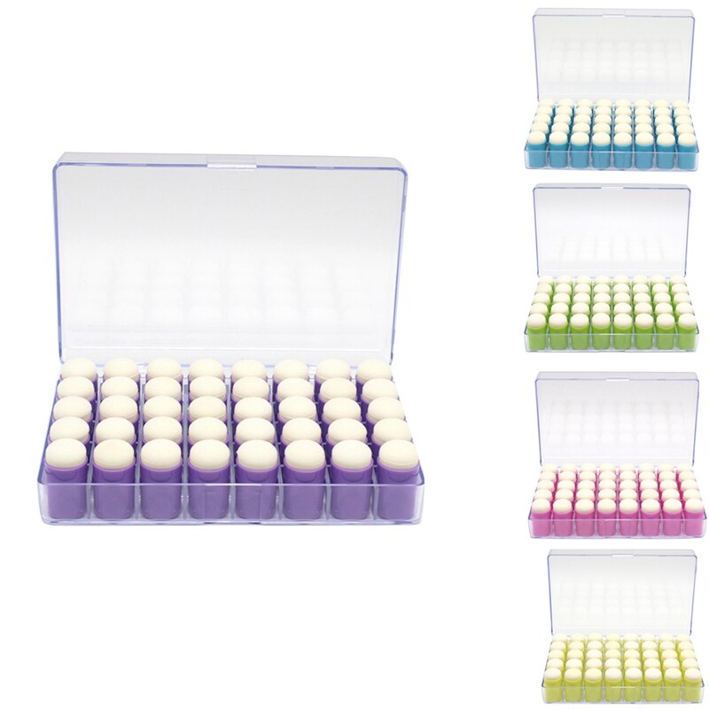 40Pcs Finger Sponge Daubers Painting Ink Pad Stamping Brush Craft Case Art Tool with Box Scrapbooking DIY Crafts
