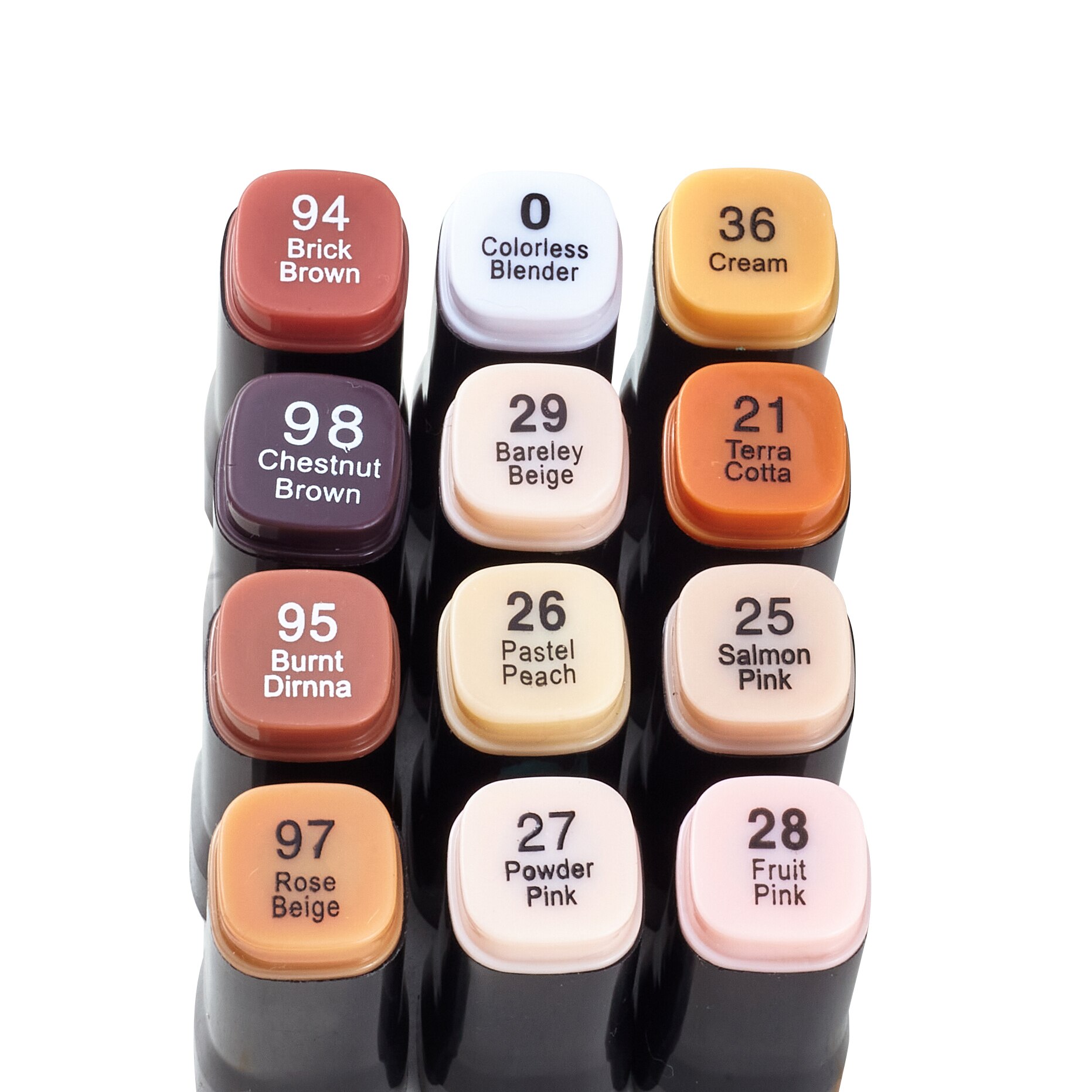 Ohuhu 36 Huidskleuren Alcohol Markers, Dubbele Punt Beitelpunt & Fijne