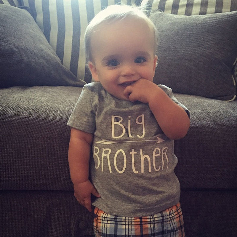 Pudcoco Baby freundlicher Mädchen Jungen Kurzarm Baumwolle T-Hemden oben buchstabedruckes Große Bruder Schwester