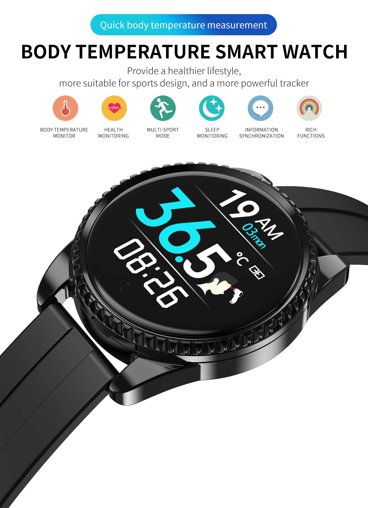 Lynwo  bt01 kroppstemperaturdetektering i realtid tim blodtryck  o2 monitor flera rattar  ip68 smarta armband