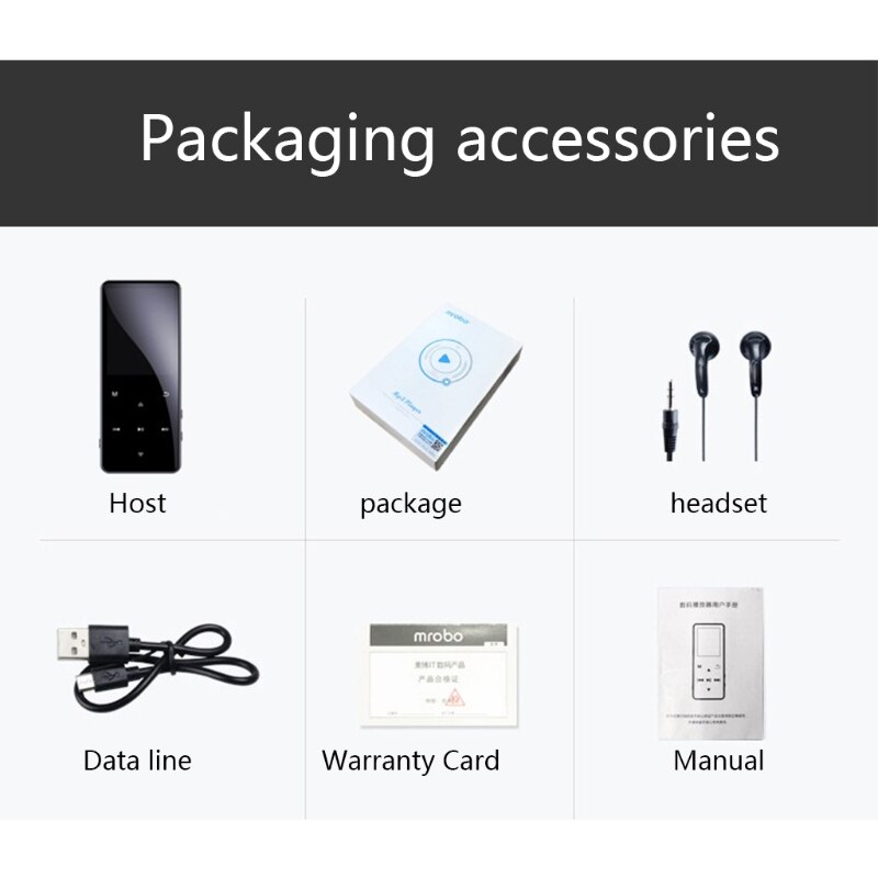 Portable Touch Screen Speaker FM Radio Earphone Portable MP3 Mini Music Player 20CB