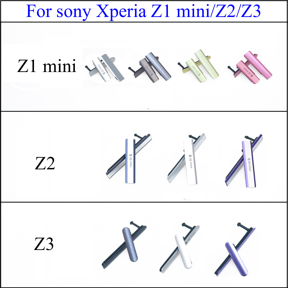 Micro SD tarjeta SIM puerto de carga USB cubierta de la ranura para Sony Xperia Z1 mini Z2 L50w D6503 D6502 z3 polvo cubierta de parachoques a prueba de polvo