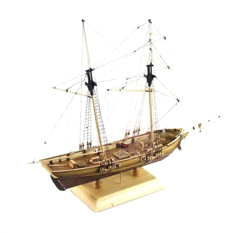 1:70 havn træ sejlbåd model diy kit skibssamling klassisk håndlavet træ sejlbåd børn legetøj
