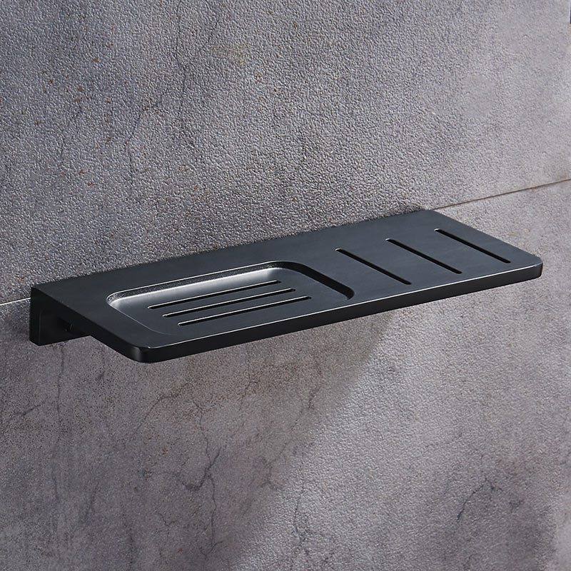Plads aluminium sort sæbeskål vægmonteret badeværelse tilbehør produkt sæbeskålholder: C