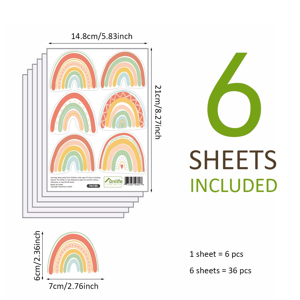 10 Stijlen Regenboog Op De Muur Stickers Diy Voor Kinderkamer Ornamenten Babykamer Stencils Muurstickers Vinyls Decoratieve: PA188