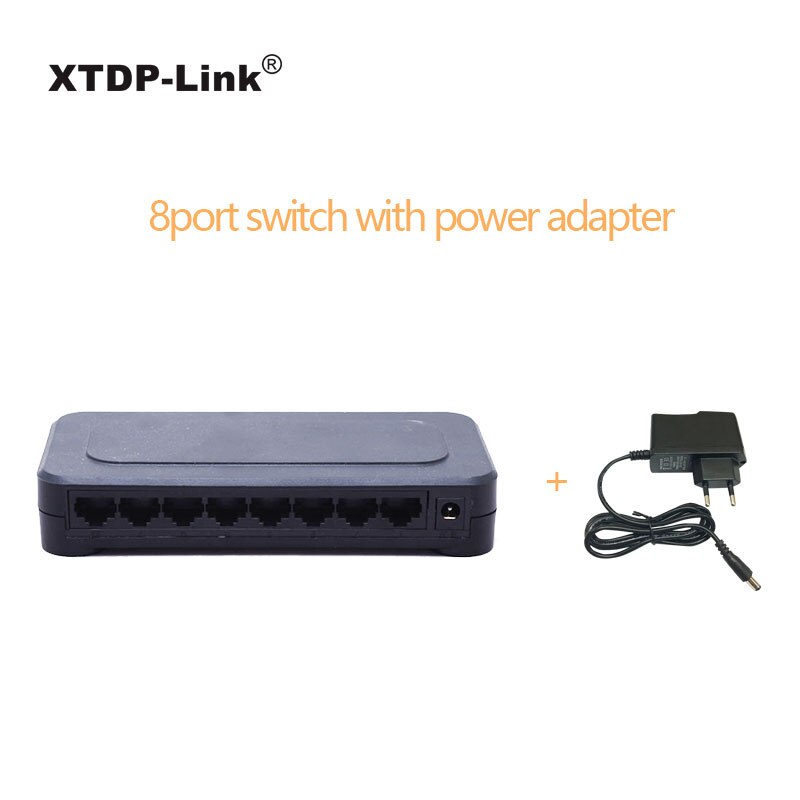 8 porte 10/100Mbps Rete Fast Ethernet Switch Hub Società di Supporto Del Computer Tablet PC Della Macchina Fotografica LED Screen Share dati: switch plus adapter