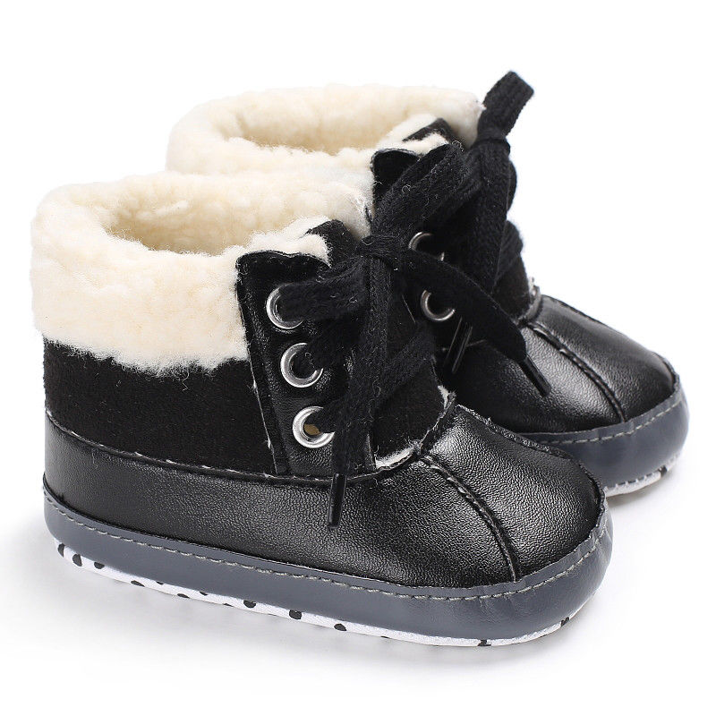 2018 Più Nuovo di Marca Del bambino Pattini di bambino Del bambino Dei Ragazzi di Inverno Caldo Caldo di Vendita Stivali Da Neve Della Caviglia Scarpette da culla anti-scontrino Scarpe Da Ginnastica 0 -18 m: nero / 0-6 mesi