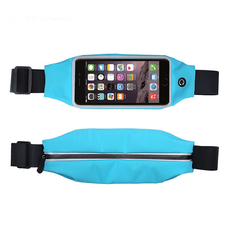 4.7 Inch Mobiele Telefoon Waterdichte Sport Running Taille Pocket Riem Case Voor Iphone 12/11 &amp; Xiaomi &amp; Samsung 4.7&quot;: BLUE