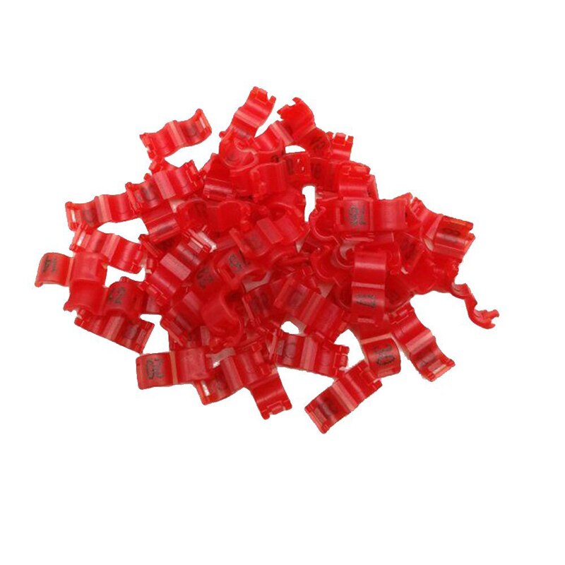 30 Pcs Inner 2.7/ 3/4/4.5/5Mm Kanarie Clip Ring Bird Pigeon Parrot Been Ringen Kleine Vogels Voet Ringen Met Nummer Vogel Clip ring: XL / Rood