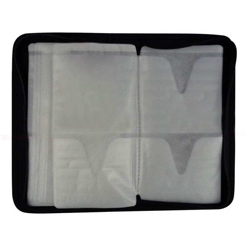 Zipper CD Bag Portable 80Disc Case CD Storage Holder Black DVD Case VCD Box Organizer Faux Leather Bag organisator 28.5x15.5x4.8