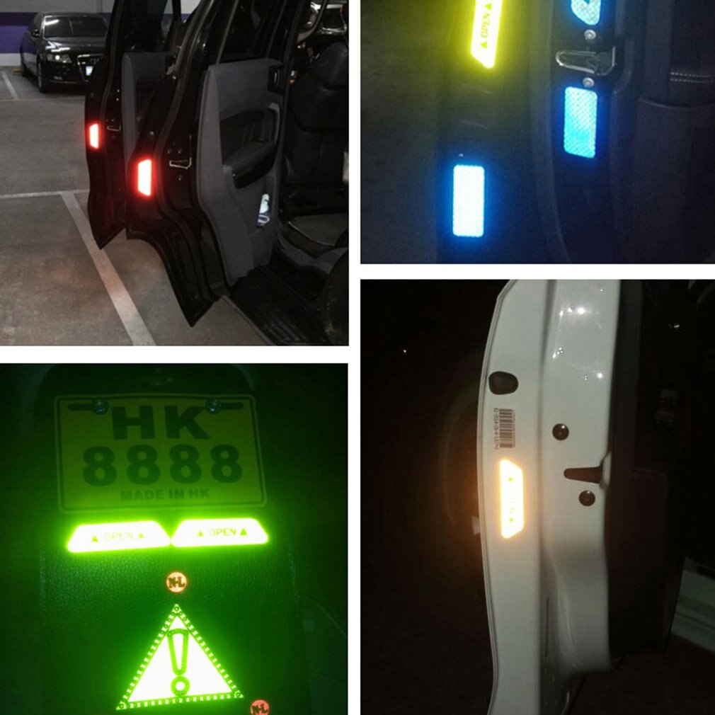 4 Stks/set Auto Styling Waarschuwing Auto Sticker Aangebracht Op De Deur Veiligheid Te Openen De Deur Crash Veiligheidswaarschuwing Stickers reflecterende