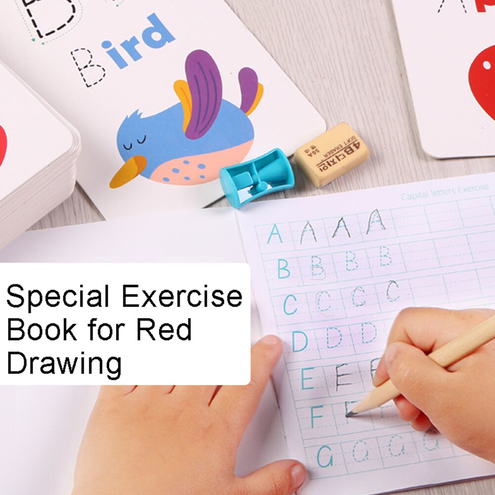 Omskrivbare alfabeter flash-kort markørslibesæt pædagogisk børnelegetøj