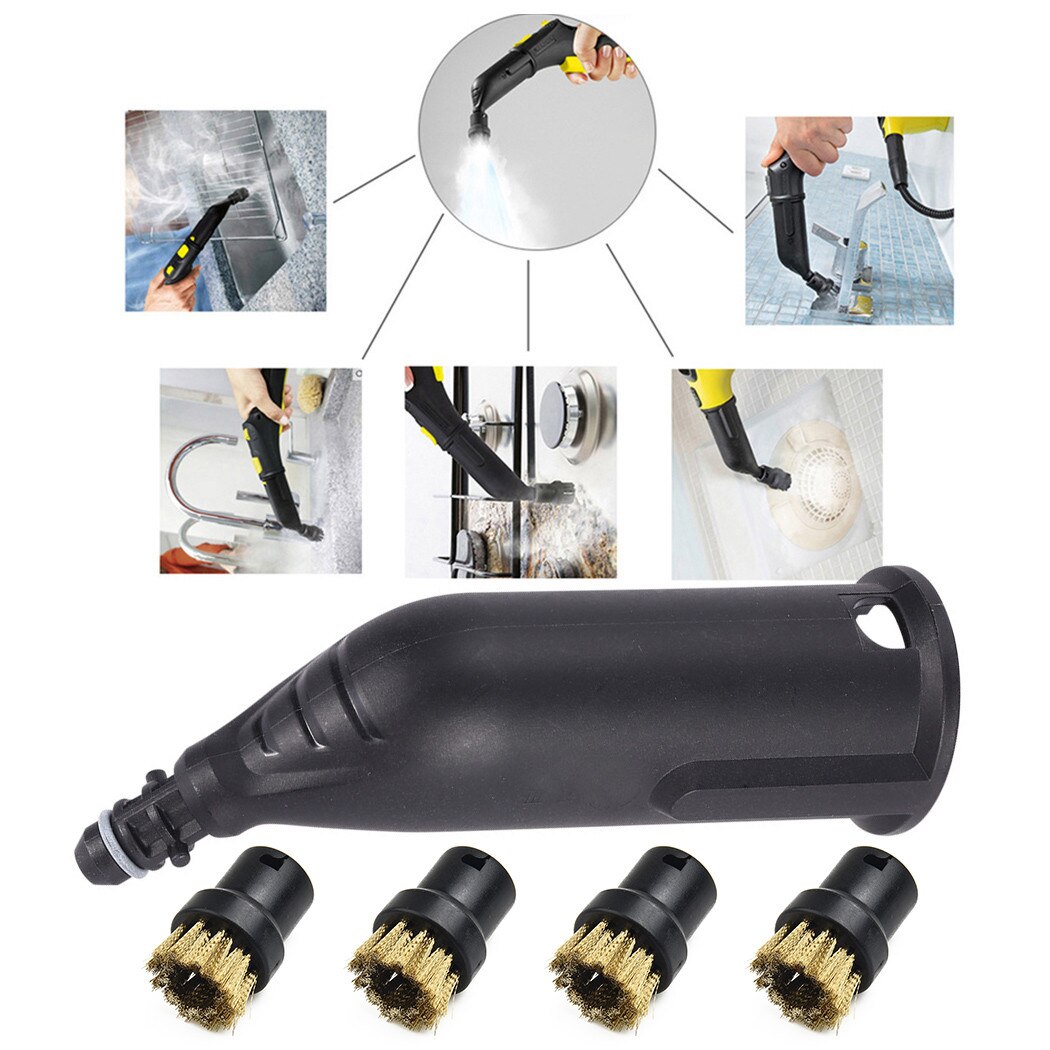 5pcs/set Compatible Wire Brush Nozzle Attachment For KARCHER Steam Cleaner Brush Nozzle + Wire Brushes SC1010 SC1.010 SC1020