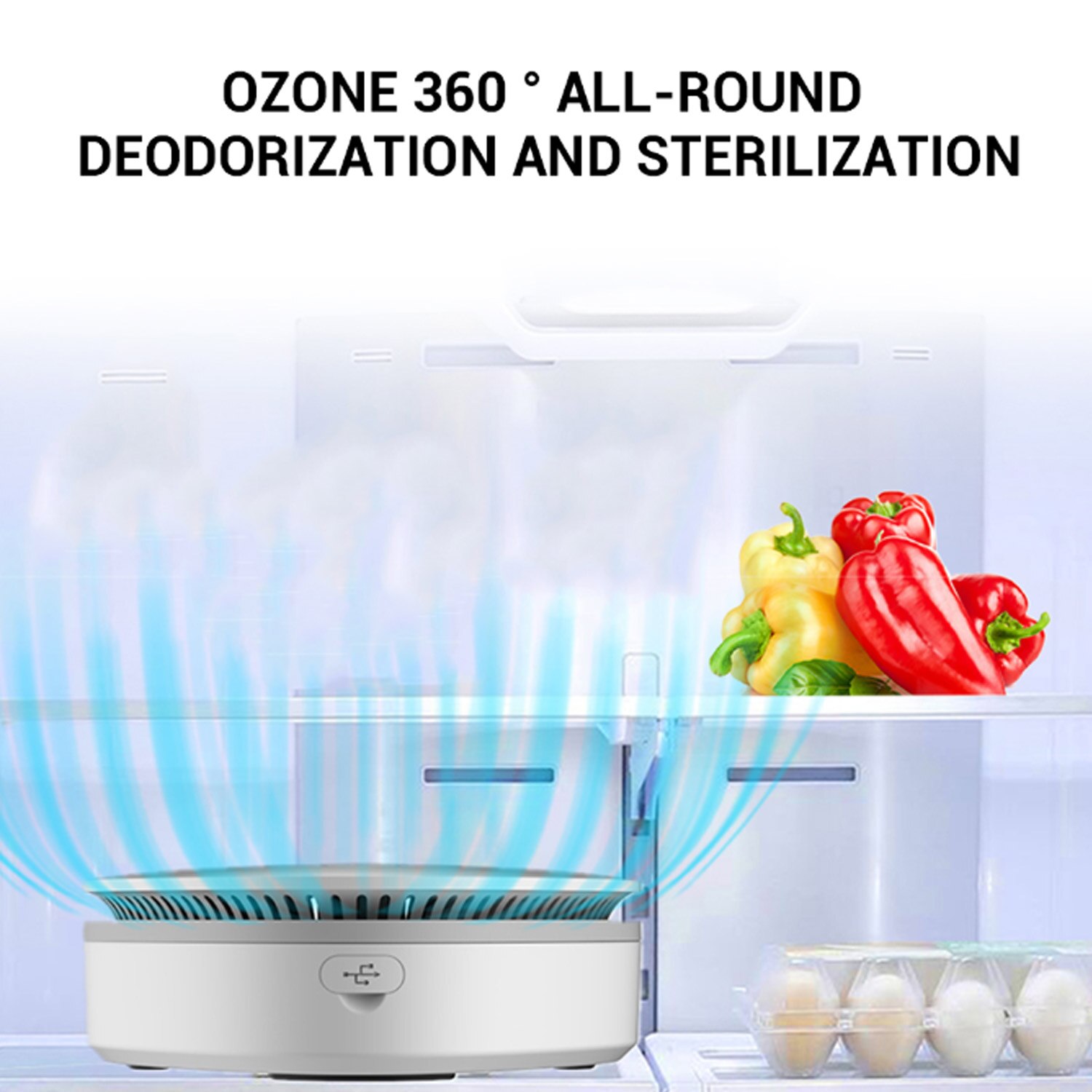 Portable USB Rechargeable Ozone Generator Air Purifier Odor Eliminator Deodorization Sterilizer for Fridge Shoe Cabinet Cupboard