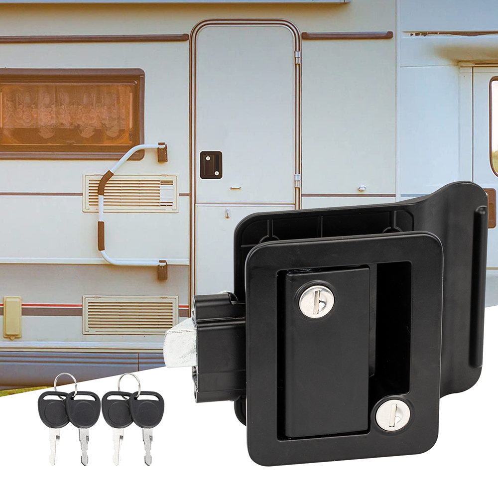 DaierTek-cerradura de puerta de entrada para caravana, reemplazo de cerradura de puerta doble abierta con cerrojo de seguridad, llave de ordenador