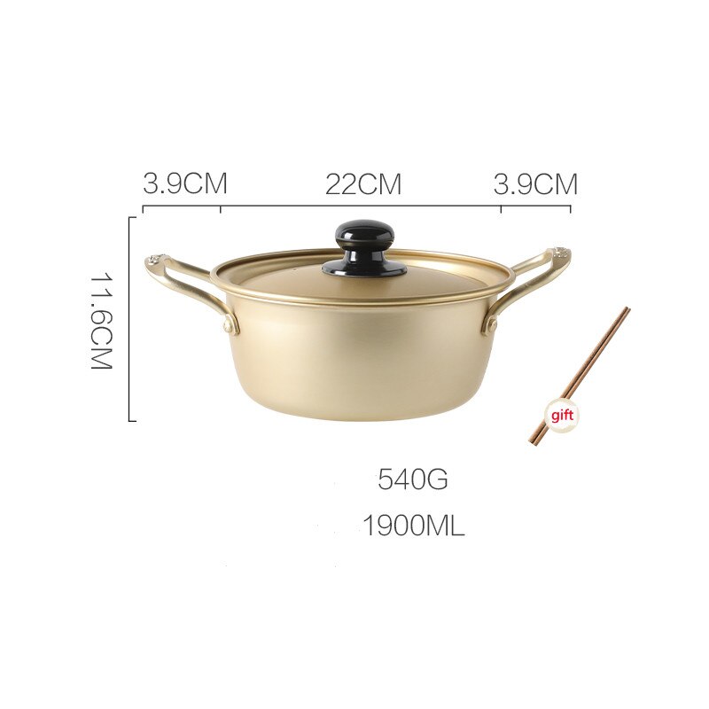 Koreaanse Stijl Instant Noodle/Soeppan Huishouden Inductie Fornuis Kleine Aluminium Pan Creatieve Keukengerei Soep/Rijst Kom: 20CM