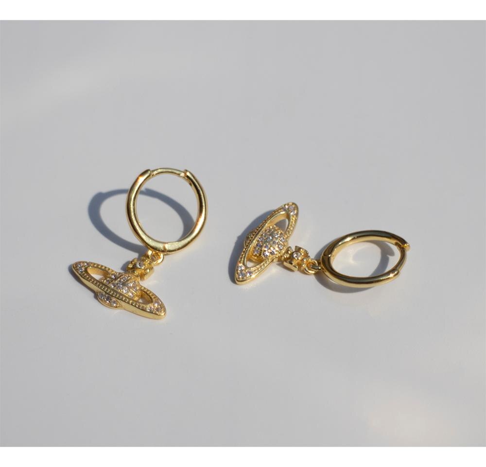 925 Orecchino D'argento di Modo di Zircon Croce Geometria Breve Orecchino di Goccia dell'orecchio osso Fibbia Selvaggio Tendenza Della Ragazza del Ragazzo Orecchio Argento jewe: 1paio oro style2