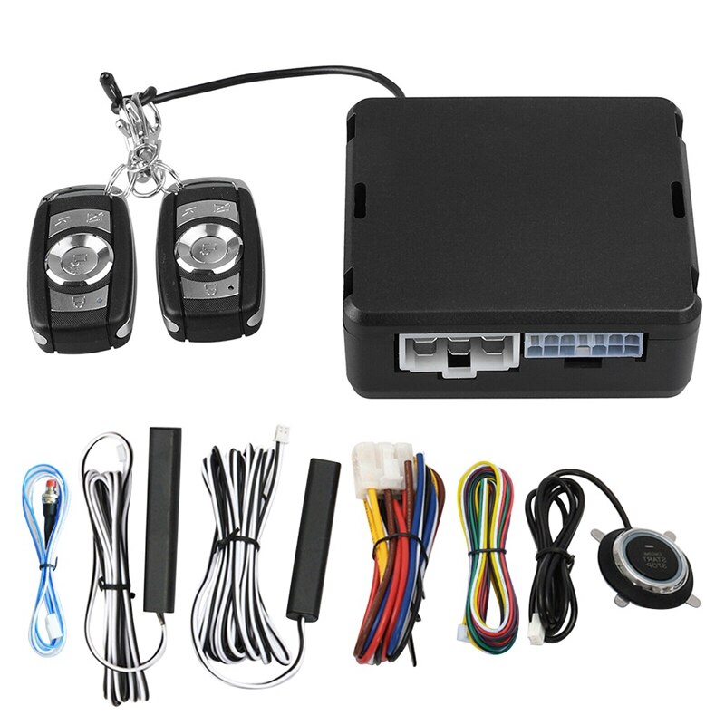 9Pcs Start Push Button Remote Starter Keyless Entry Car SUV Alarm System Engine