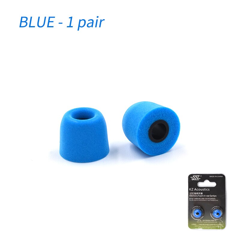 Originele kz-oordopjes met traagschuim (3 paar,  (6 stuks), geluidsisolerende comfortabele oorkussens, in-ear oordopjes voor de kz zsx  zs10 pro-hoofdtelefoon.: Kz m maat blauw