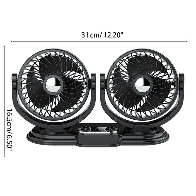 2022 5V 12V 24V Mini Dual Head Car USB Fan Low Noise For Air Vent Mounted Cooling Fan