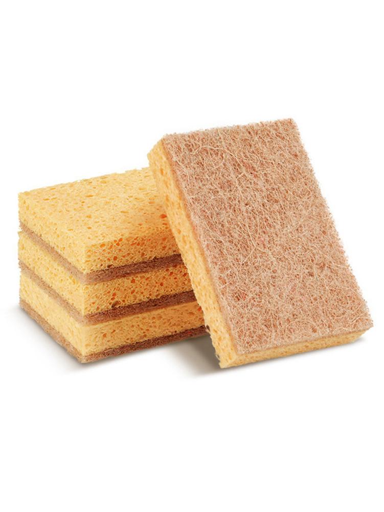 Dishwashing Sponges Multifunctional Kitchen Tool Compound Scouring Natural Wooden Multifunctional Pulp Cotton Sponge Dishwashing