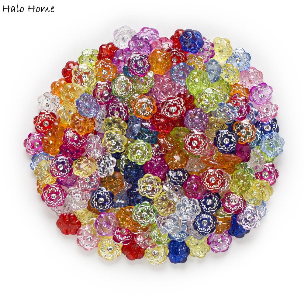 50 unidades de acrílico con diamantes de imitación, botones redondos, flores, costura, álbum de recortes, , ropa, decoración del hogar a mano, 15mm