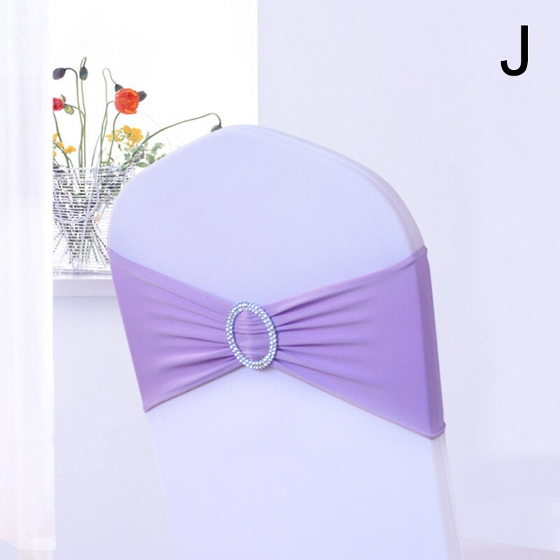 Elastische Spandex Stoel Bow Sash Stretch Lycra Stoel Sjerp Band Met Ronde Gesp Slider Voor Banket Hotel Bruiloft Decoratie: J