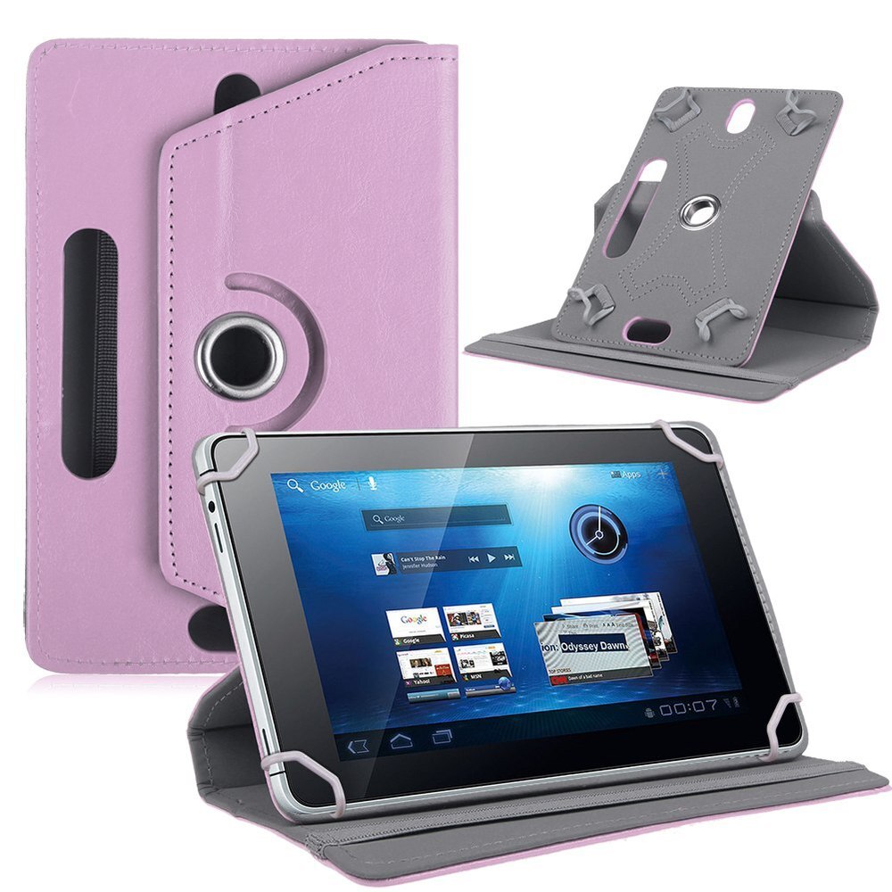 Universal 10.1" Tablet Case - PU Leather Folio Cover - Shockproof, Anti-Dust, Business Style: Pink