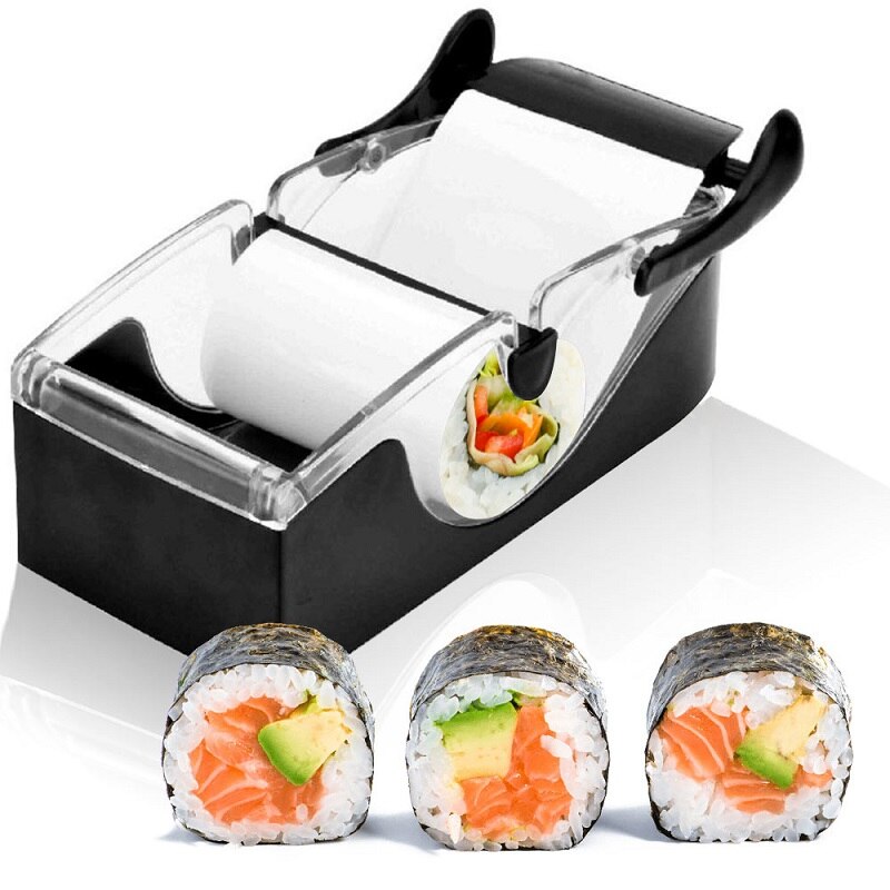 1 sæt plastik sushi roll maker fødevarekvalitet japansk tang ris mad form skærer gør det selv madlavningsværktøj nemme køkken gadgets