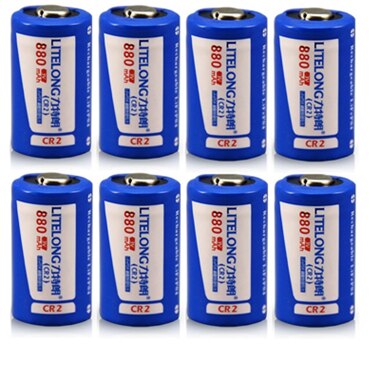 Original high power 880mah Cr2 3V LiFePO4 rechargeable lithium battery rangefinder camera battery: 8pcs battery