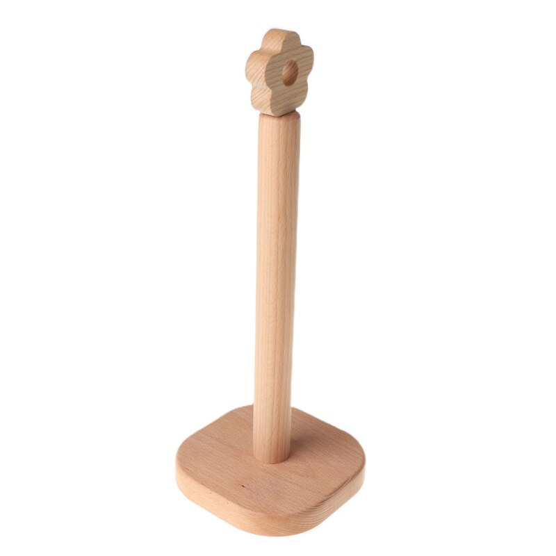 Wooden Kitchen Roll Holder roll Stand Wood Kitchen Paper Towel Roll Holder U7EA