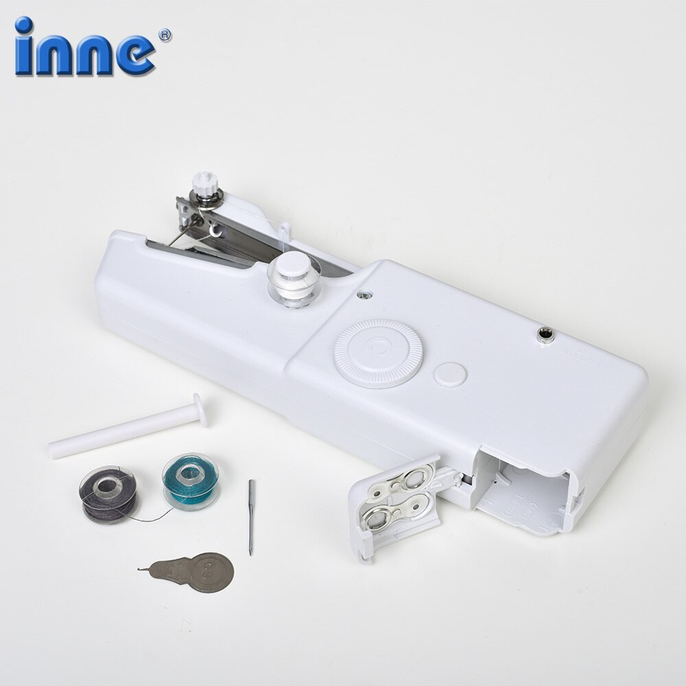 Inne Mini Draagbare Handheld Naaimachine Stitch Naaien Handwerken Cordless Kleding Stoffen Electrec Set 15