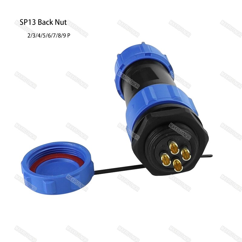 SP13 IP68 waterproof connector male plug & female socket 2/3/4/5/6/7/9 pin panel Mount wire cable connector aviation plug