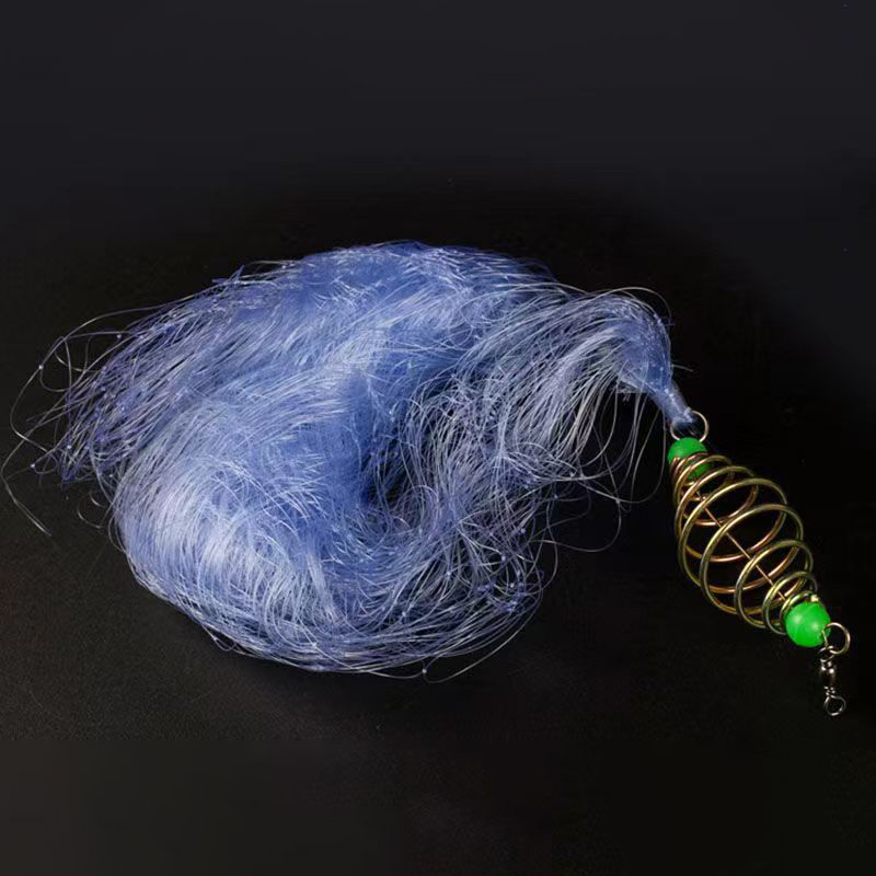 Trampa de red de pesca de 11 tamaños, malla de cuentas luminosas, Red de peces de mar, de aparejos, cordón de cobre fundido, alimentador de enmalle, trampa de pesca