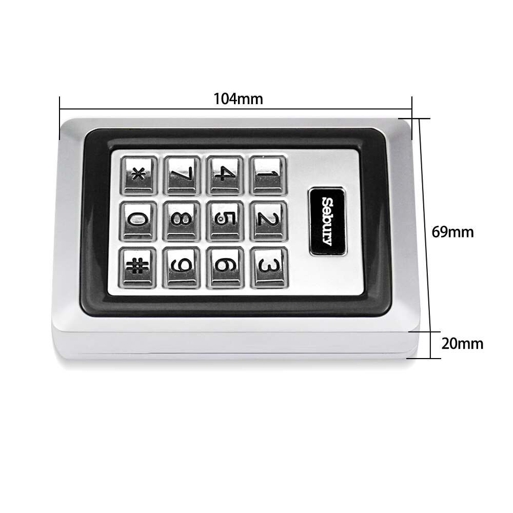 Metal RFID Access Control Keypad 125KHz Standalone Access Controller with Waterproof Cover Case And 10pcs Keyfobs RFID Cards