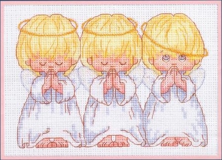 Ricamo, punto Croce, impostato per kit di Ricamo, Tre ottavino bambino Angelo Modello Contato Punto Punto Croce, amore kit Da Cucito Da Sposa