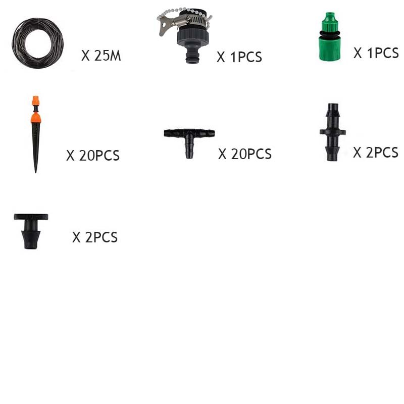 Automatisk elektronisk lcd-skærm sprinkler controller udendørs have timer automatisk vanding enhed vandingssystem yard værktøj: 25m dryp og spray