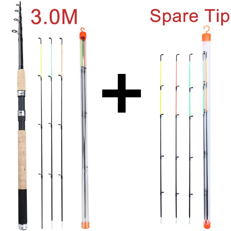 Sougayilang Feeder Fishing Rod Lengthened Handle 6 Sections Fishing Rod L M H Power Carbon Fiber Travel Rod Fishing Tackle: Dark Khaki