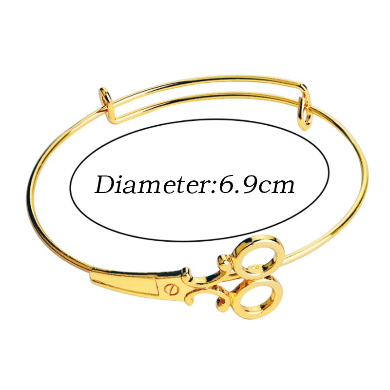 Novo punk tesouras tesoura pulseira cabeleireiro bangle cabelo stylist charme pulseira ajustável novo em jóias acessórios